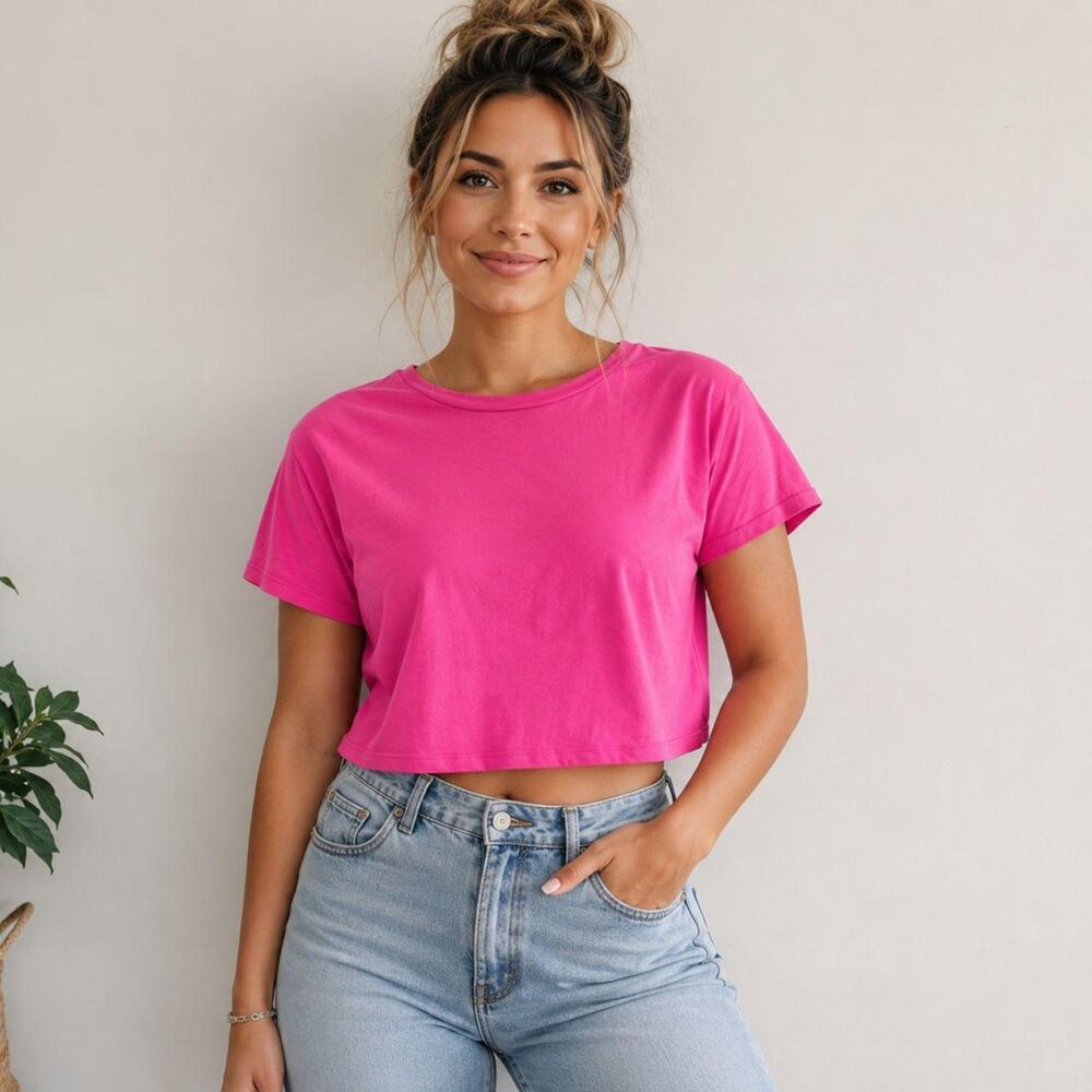 Wild Fable Women’s Pink Cropped T-Shirt Size Medium